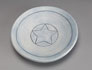 Stoneware platter 26 cm diameter [CP 3-1] pale blue matt glaze. $65